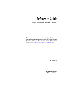 Reference Guide Vmware Vcenter Server Heartbeat 5.5 Update 1