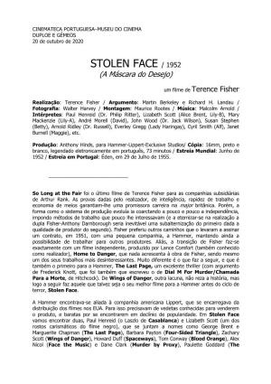 STOLEN FACE / 1952 (A Máscara Do Desejo)