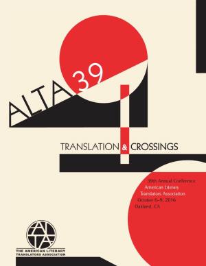 39Th Annual Conference American Literary Translators Association