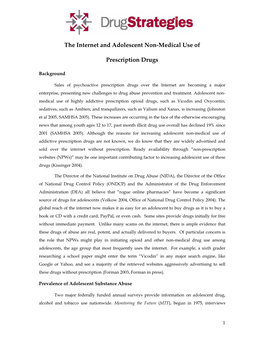 The Internet and Adolescent Non-Medical