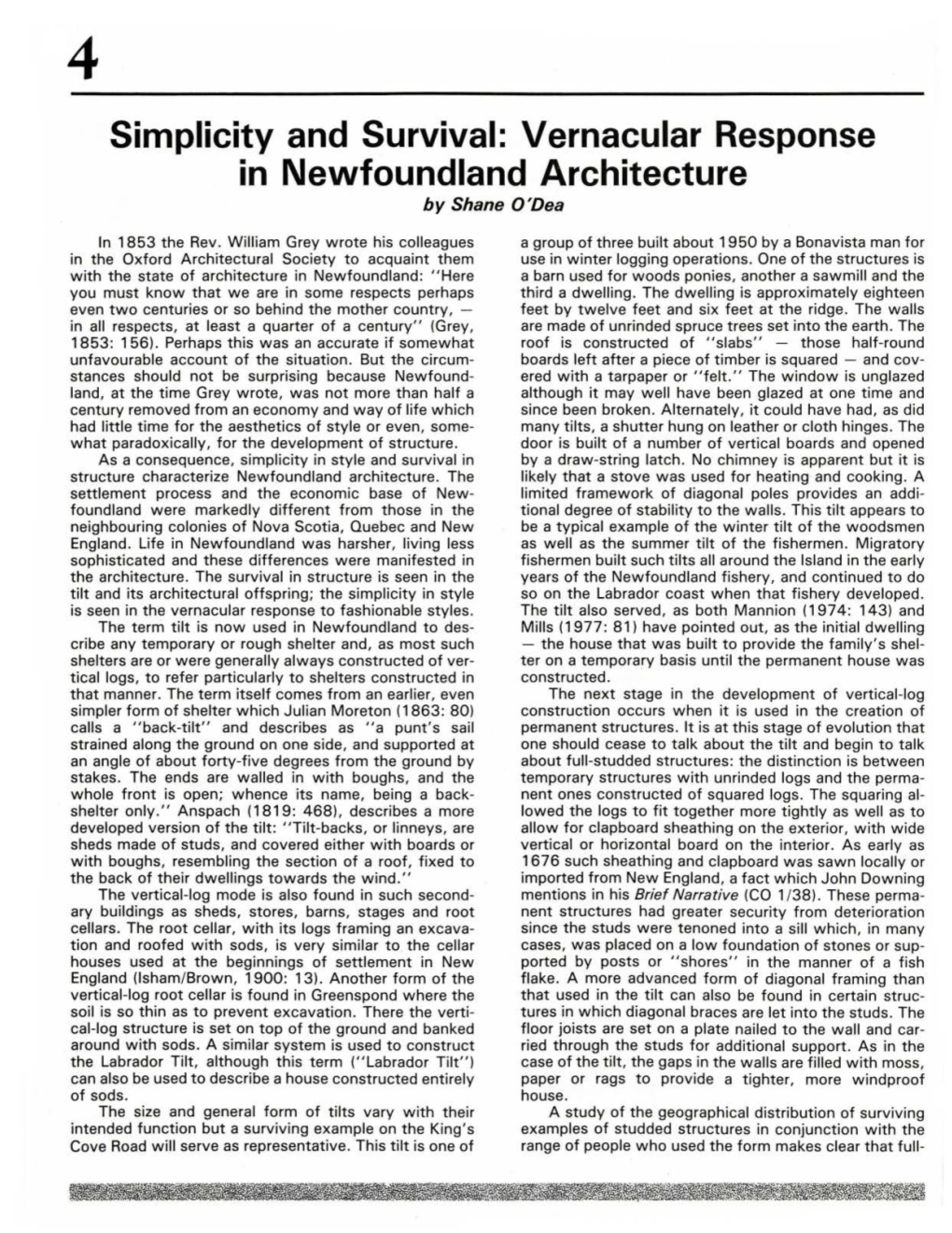 Simplicity and Survival: Vernacular Response in Newfoundland Architecture by Shane O'dea