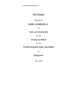 The Charter KING CHARLES
