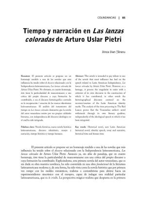 Tiempo Y Narración En Las Lanzas Coloradas De Arturo Uslar Pietri