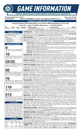 09.30.17 Game Notes.Indd