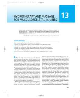 Hydrotherapy and Massage for Musculoskeletal Injuries 219