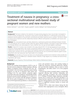 Treatment of Nausea in Pregnancy