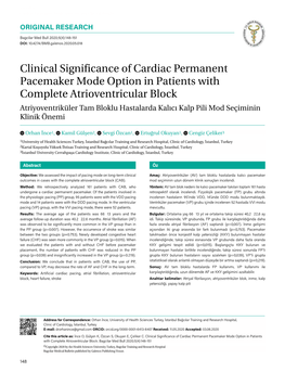 Clinical Significance of Cardiac Permanent Pacemaker Mode