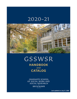 GSSWSR 2020-21 Handbook and Catalog