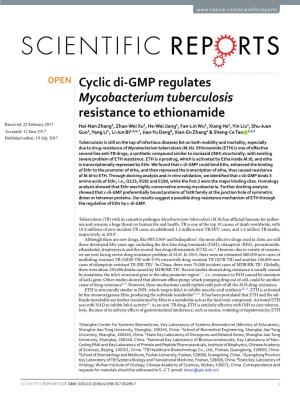 Cyclic Di-GMP Regulates Mycobacterium Tuberculosis