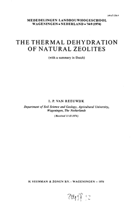 The Thermal Dehydration of Natural Zeolites