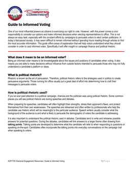 Guide to Informed Voting