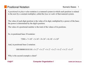 Positional Notation Numeric Bases 1