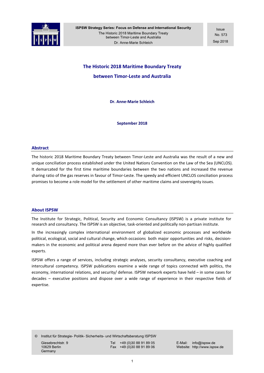 The Historic 2018 Maritime Boundary Treaty Between Timor-Leste and Australia