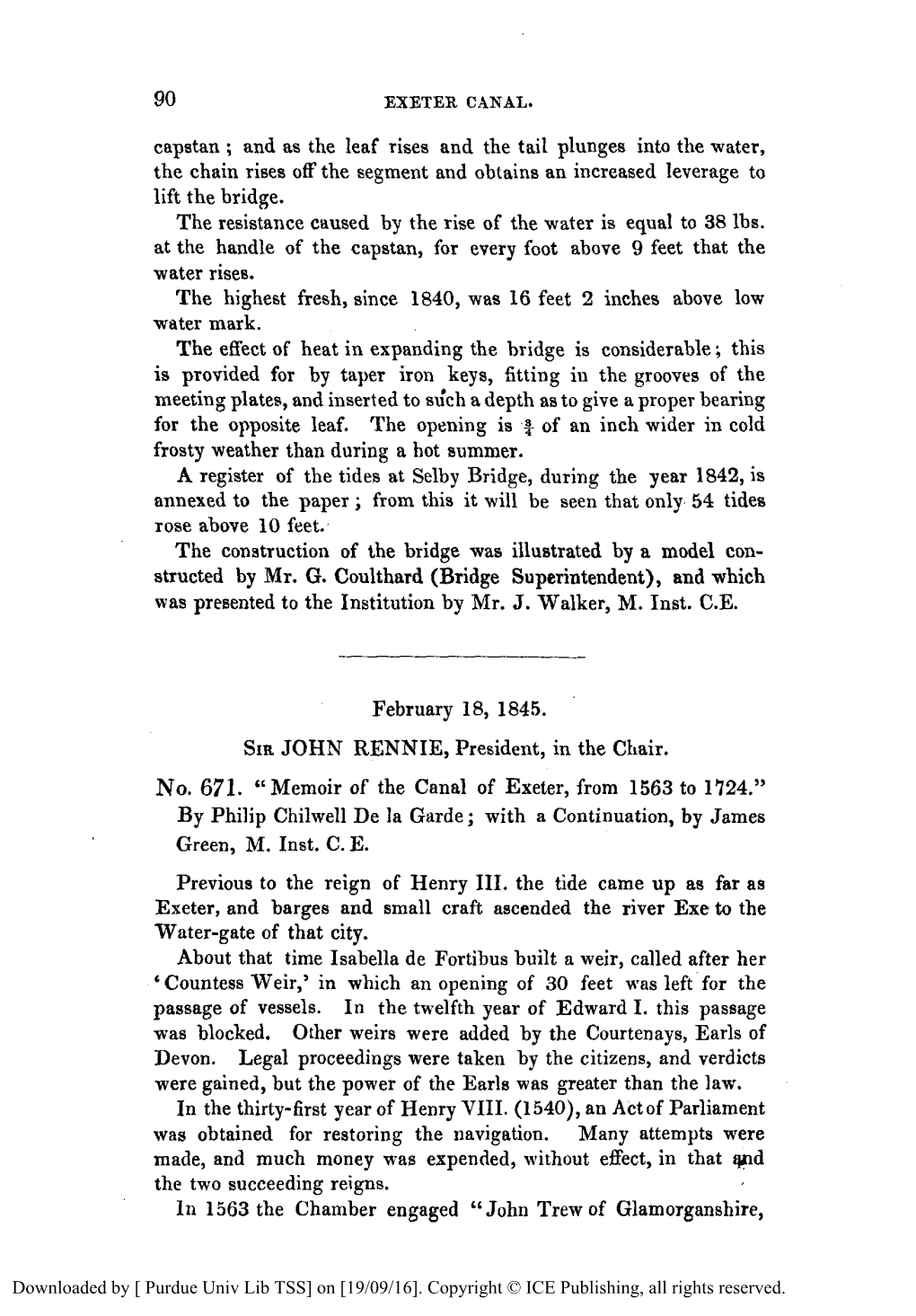 Memoir of the Canal of Exeter, from 1563-1724