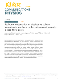 Real-Time Observation of Dissipative Soliton Formation in Nonlinear Polarization Rotation Mode- Locked ﬁbre Lasers