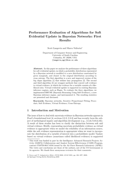 Performance Evaluation of Algorithms for Soft Evidential Update in Bayesian Networks: First Results
