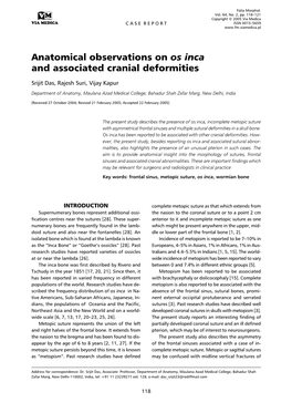 Anatomical Observations on Os Inca and Associated Cranial Deformities