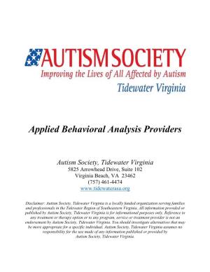 Applied Behavioral Analysis Providers