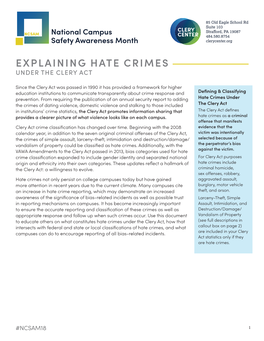 Explaining Hate Crimes Under the Clery Act