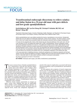 Transforaminal Endoscopic Discectomy to Relieve Sciatica and Delay Fusion in a 31-Year-Old Man with Pars Defects and Low-Grade Spondylolisthesis