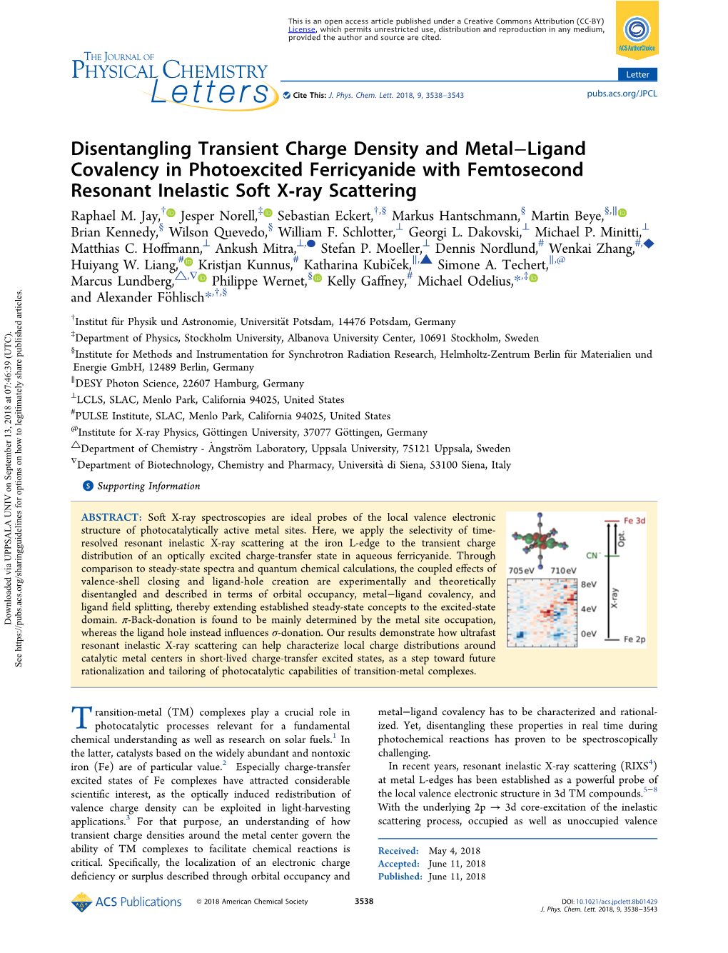 Disentangling Transient Charge Density and Metal–Ligand Covalency in Photoexcited Ferricyanide with Femtosecond Resonant Inela