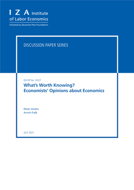 What's Worth Knowing? Economists' Opinions About Economics