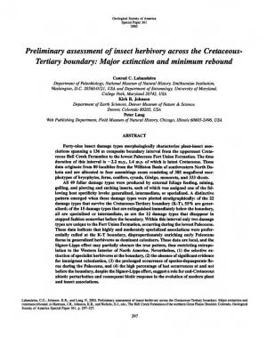 Preliminary Assessment of Insect Herhivory Across the Cretaceous- Tertiary Boundary: Major Extinction and Minimum Rebound