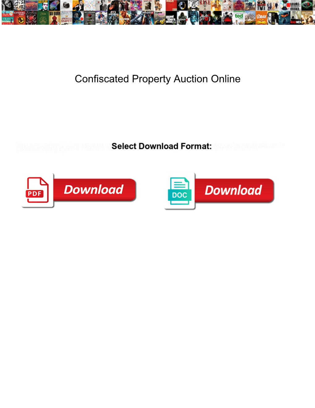 Confiscated Property Auction Online