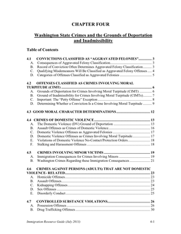 CHAPTER FOUR Washington State Crimes and the Grounds Of