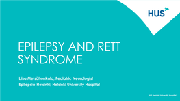 Epilepsy and Rett Syndrome