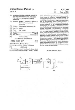 United States Patent (19) 11) 4,287,530 Gay Et Al