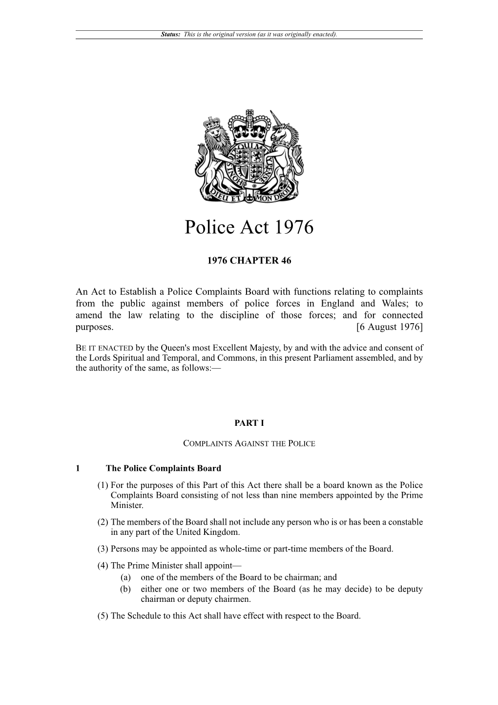 Police Act 1976