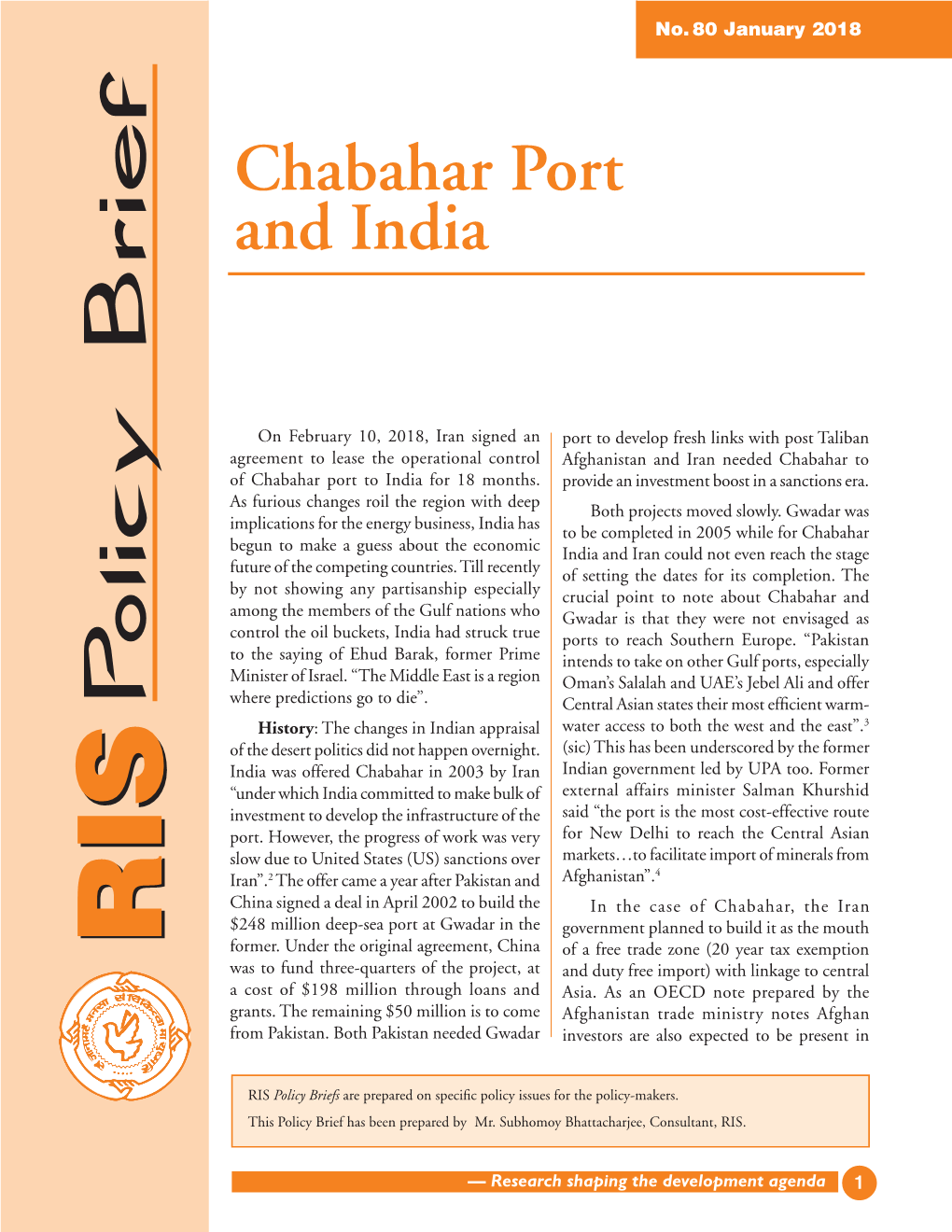 Chabahar Port and India