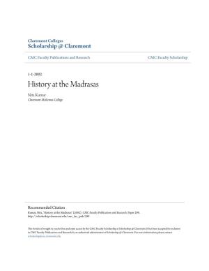 History at the Madrasas Nita Kumar Claremont Mckenna College