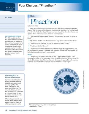 Phaethon” ACTIVITY 1.12 Continued