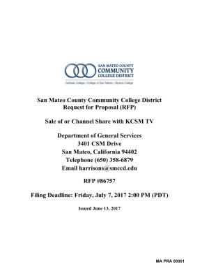 San Mateo County Community College District Request for Proposal (RFP)