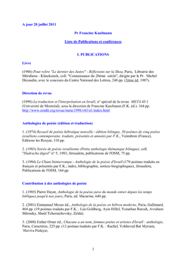 Publications Et Conférences