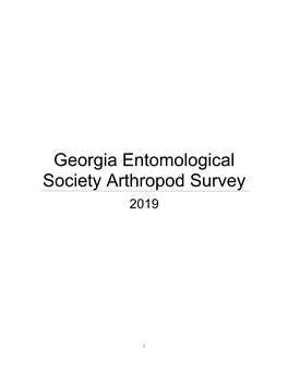 Georgia Entomological Society Arthropod Survey 2019