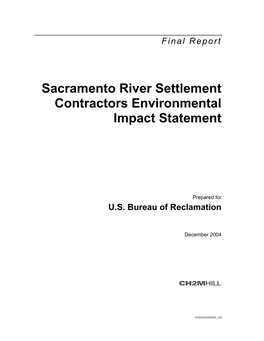 Sacramento River Settlement Contractors Environmental Impact Statement
