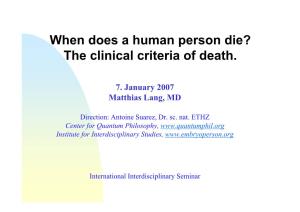 The Clinical Criteria of Death