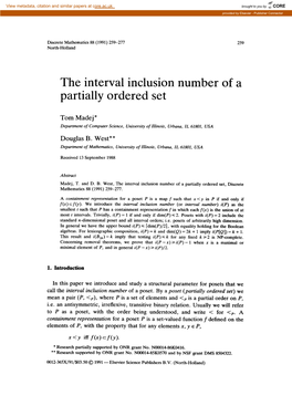 The Interval Inclusion Number of a Partially Ordered Set