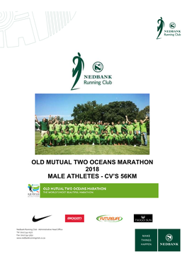 Old Mutual Two Oceans Marathon 2018 Male Athletes - Cv’S 56Km