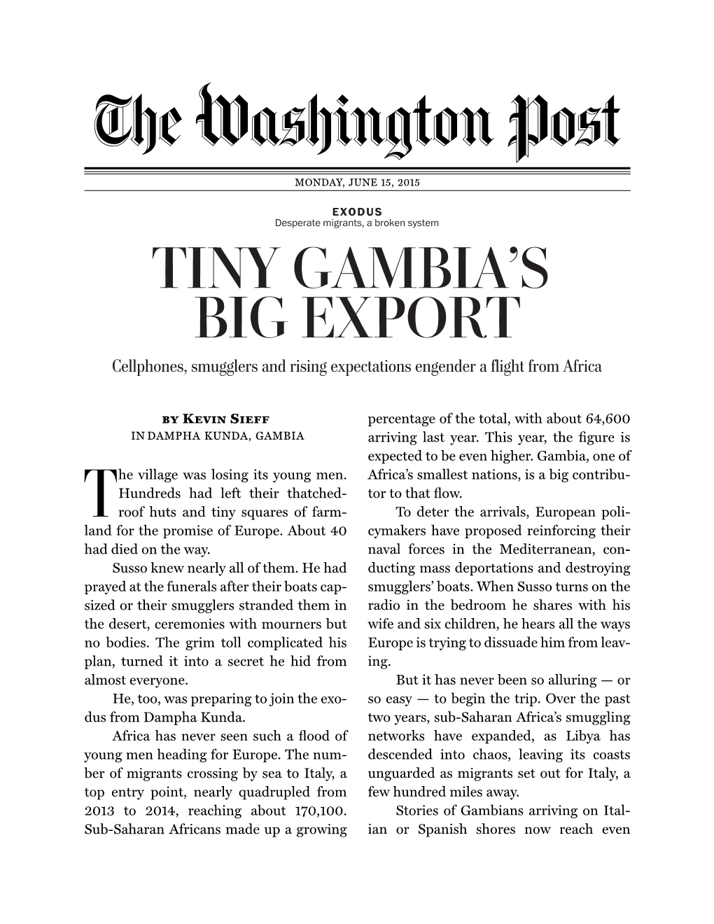 Tiny Gambia's Big Export