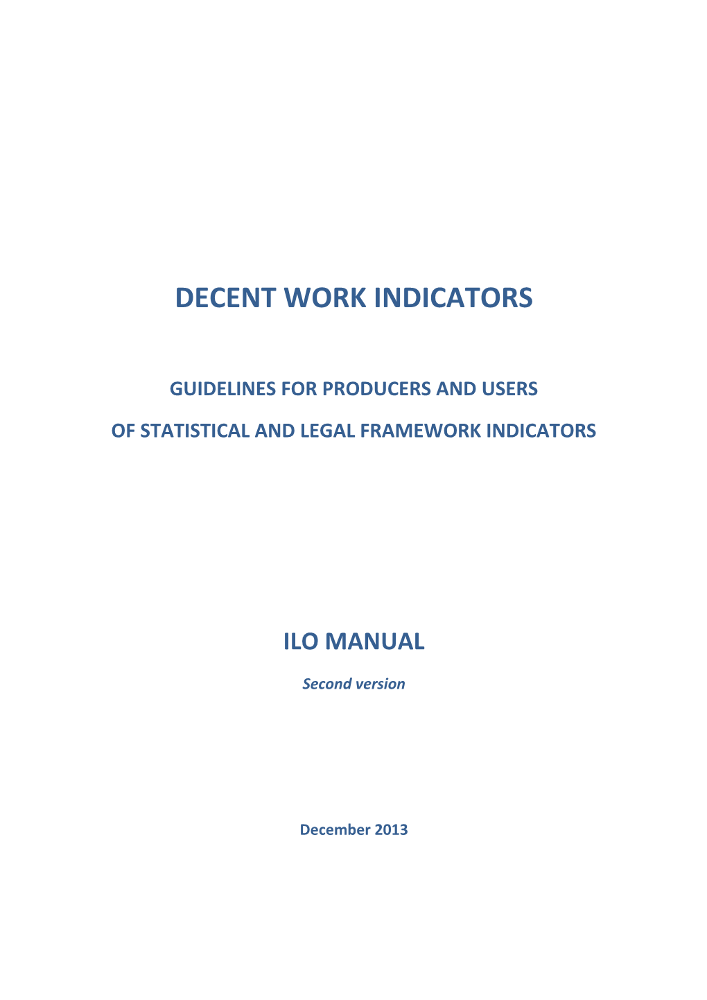 Decent Work Indicators