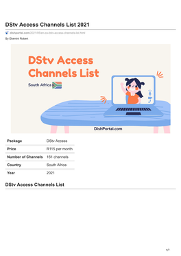 Dstv Access Channels List 2021