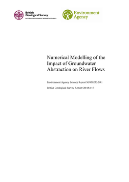 Numerical Modelling of the Impact of Groundwater Abstraction on River Flows ACKNOWLEDGEMENTS