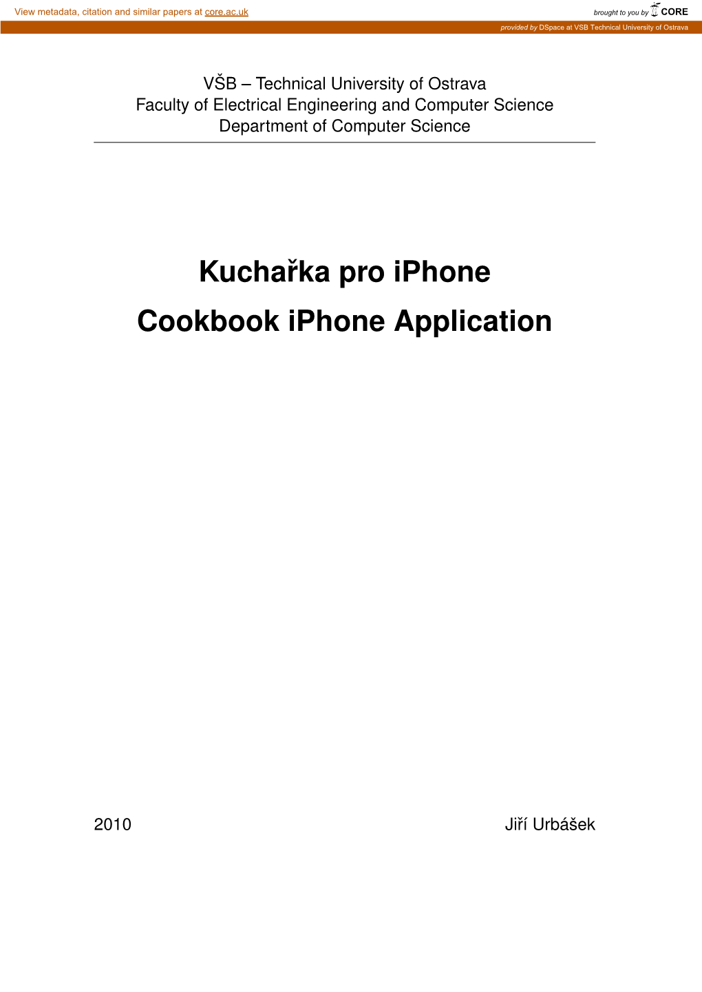 Kucharka Pro Iphone Cookbook Iphone Application