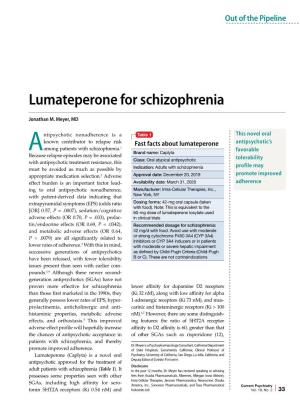 Lumateperone for Schizophrenia