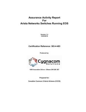 Assurance Activity Report for Arista Networks Switches Running EOS