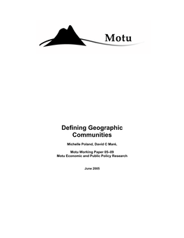 Defining Geographic Communities